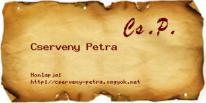 Cserveny Petra névjegykártya
